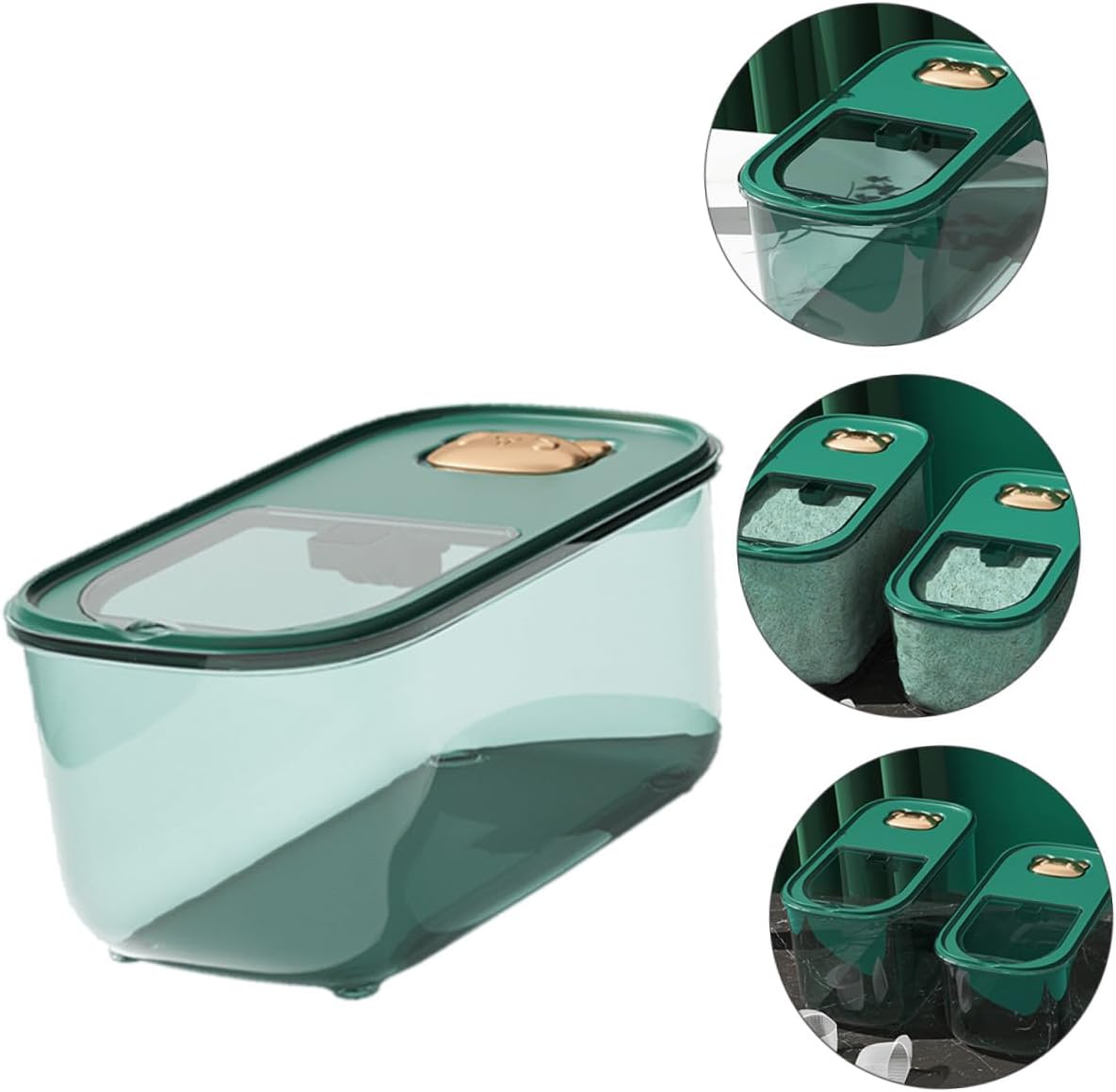 SECFOU Airtight Plastic Rice Container 10lb Sealed Grain Storage Bucket Moisture-proof Kitchen Food Storage Bin for Household Rice and Cereal