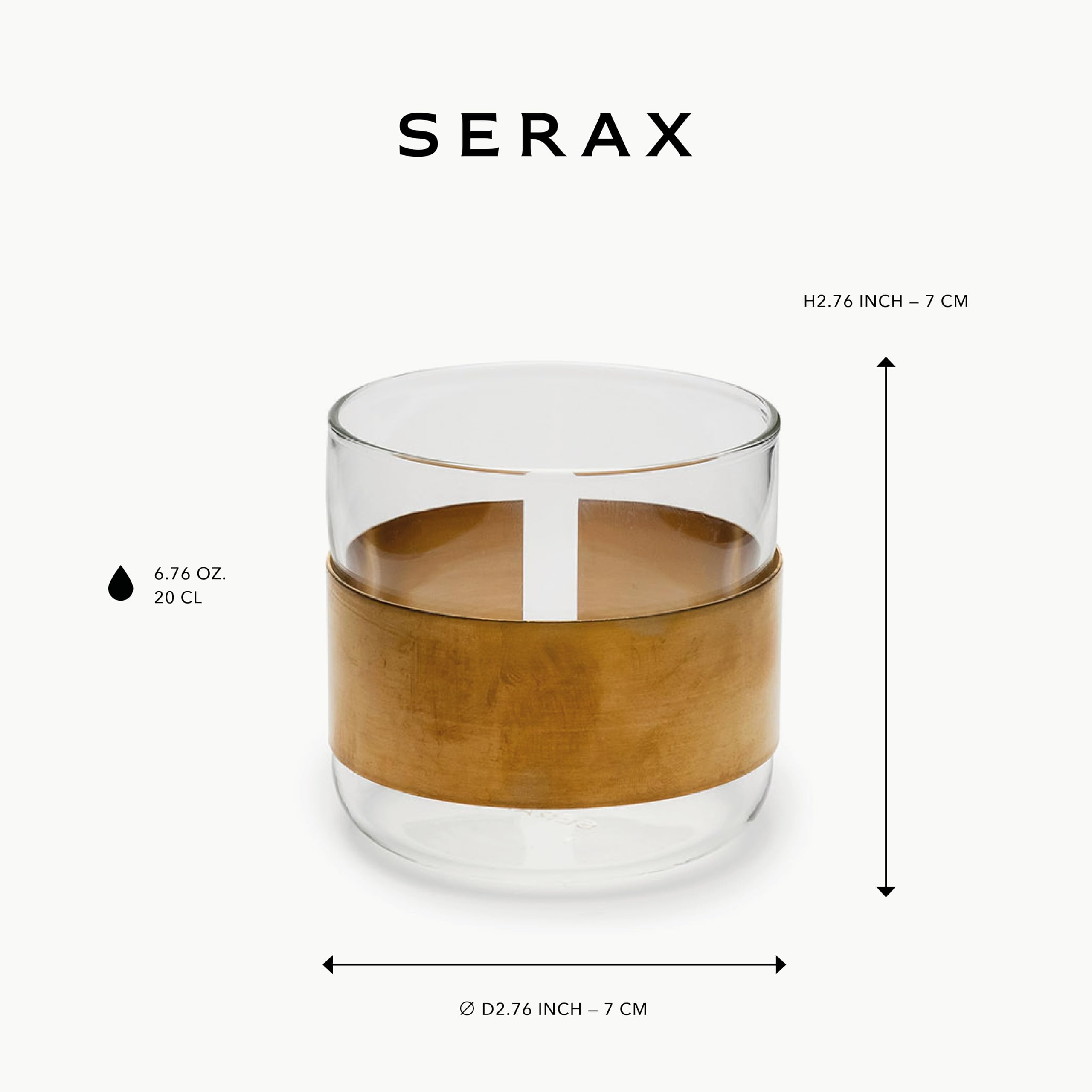 Serax Miedziana szklanka na wodę | Chemistry Copper by Niels Datema | przezroczyste szkło do zimnych napojów, idealne do wody, soku lub piwa