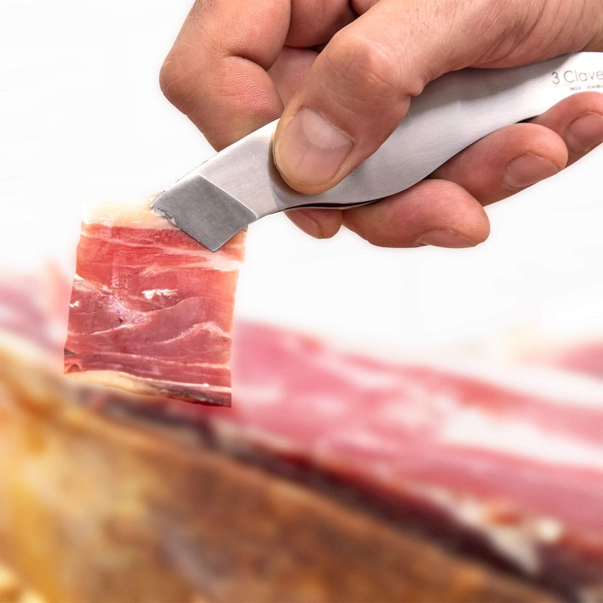 PracticFood Juego de Cuchillos Profesionales Selección Super Chef, Jamonero Alveolado 29 cm y Accesorios (ESSENTIAL1)