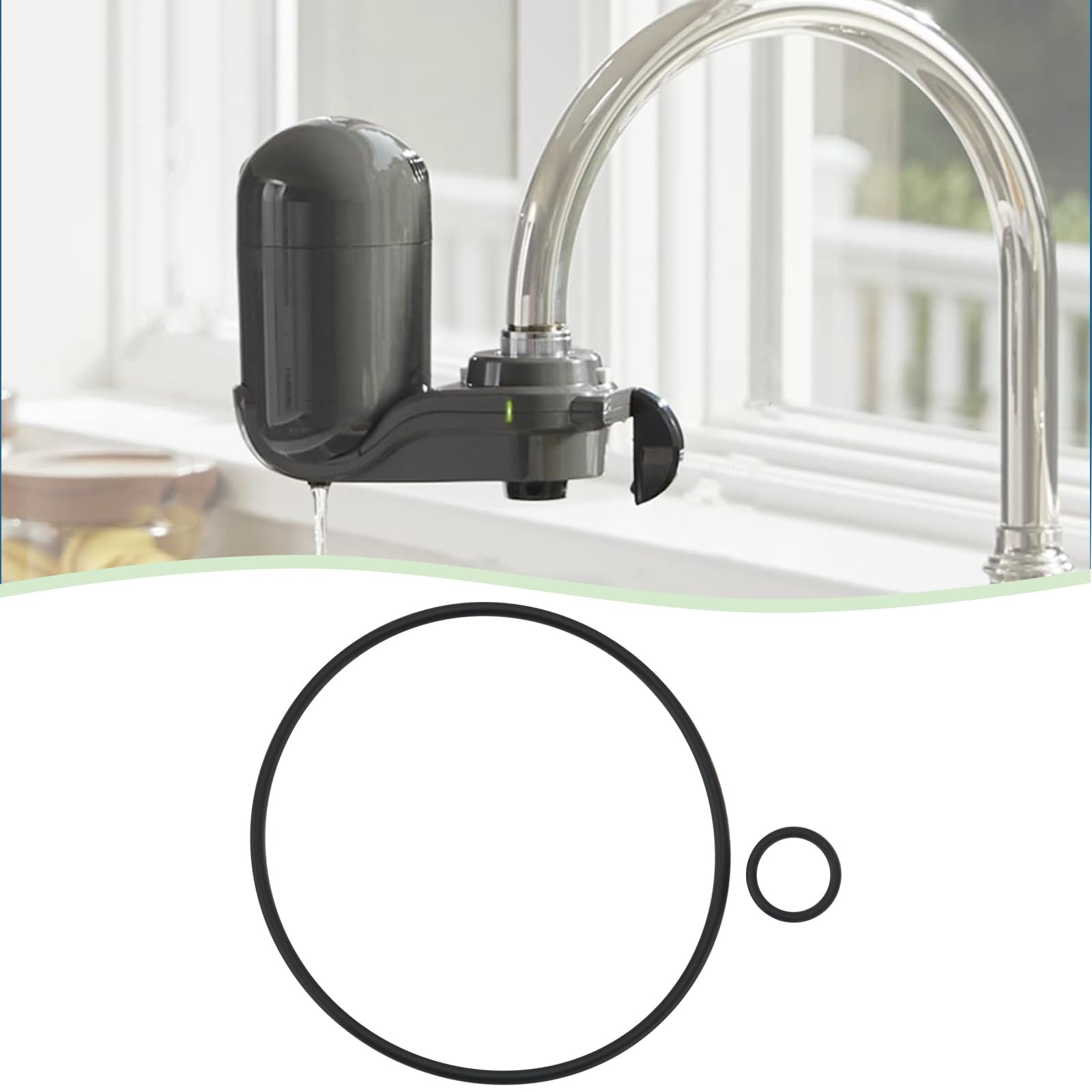 Briny River 2 Sets of Sink Faucet Filters Faucet Filters Seal Ring Replacement Compatible with PUR Plus Horizontal and Vertical Faucet Filter Systems 12x9mm 60x56mm - Image 2