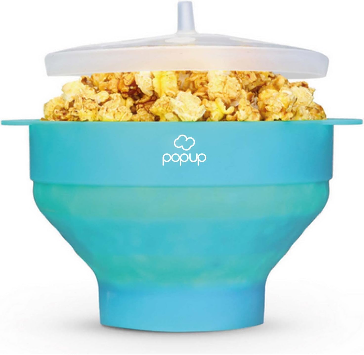 Richard Bergendi PoPuP Microwave Popcorn Popper with Convenient Handles, Silicone Popcorn Maker, Collapsible Bowl with Lid