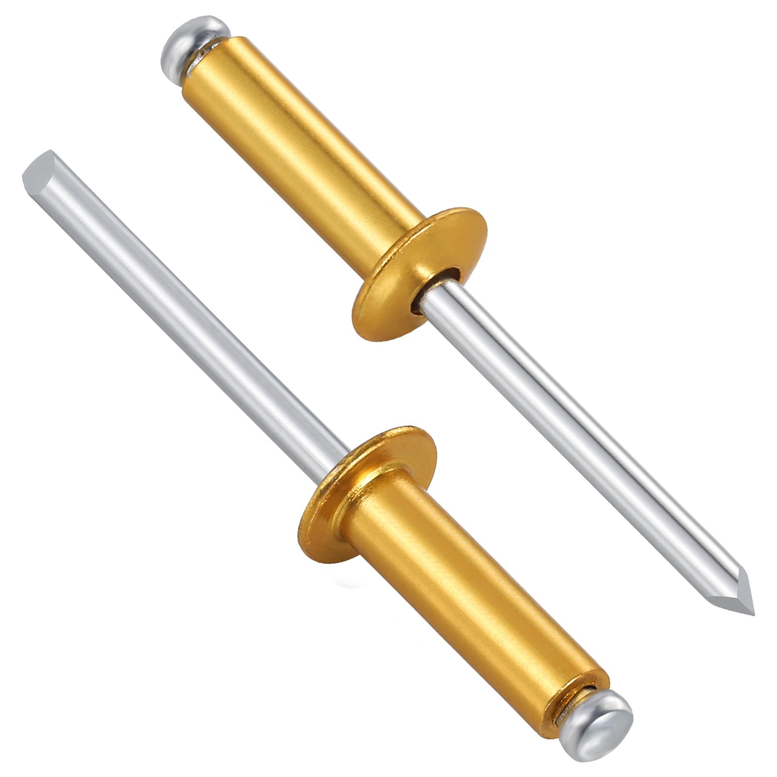Wensilon (180 Pcs) 3/16"x3/4" Golden Aluminum blind pro Rivets,Golden Aluminum Grip and Steel Mandrel
