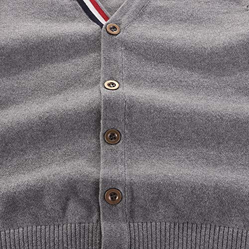 Fashion Boys Long Sleeve Woolen V-Neck British Style Cardigan4