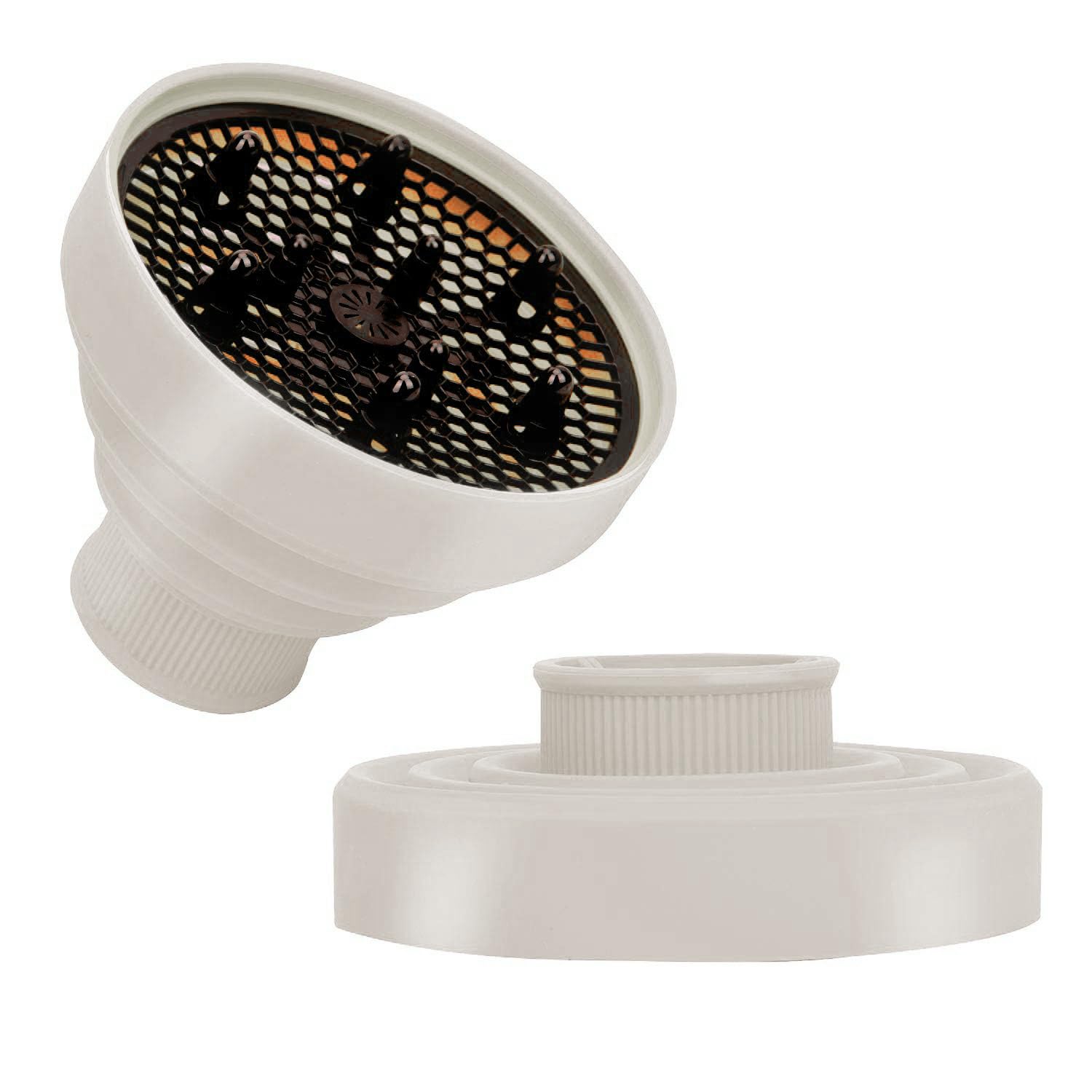 Photo 1 of WAJIAYON Universal Collapsible Hair Dryer Diffuser Attachment-Foldable Portable Travel and Easy Storage Hair Diffuser Fit Most Hair Dryers with Nozzle Diameter D-1.575Inch to 1.968 Inch (4-5cm)- Stone