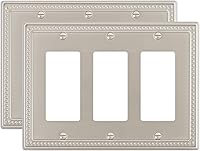 Vista 62 de Paquete de 2 cubiertas de placa de interruptor de luz de doble palanca, cubiertas decorativas de placa de doble interruptor Pearls, placa de pared