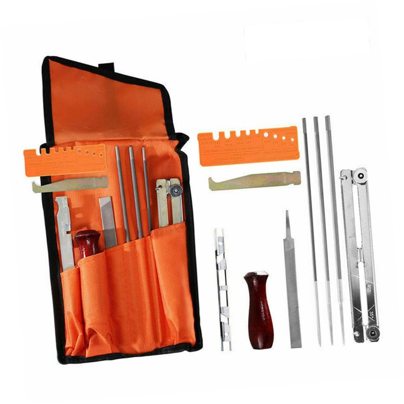 YARNOW Kit per Affilare Catene Motosega 10 Pezzi in Metallo, Portatile e Resistente All’usura, per Manutenzione Professionale
