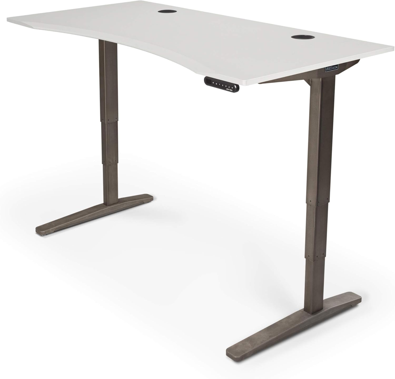 UPLIFT Desk V2 White Eco Curve Desktop Standing Desk