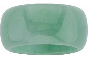 PalmBeach Round Genuine Green Jade Eternity Ring, Perfect Size 8 for Women's Sophisticated Style