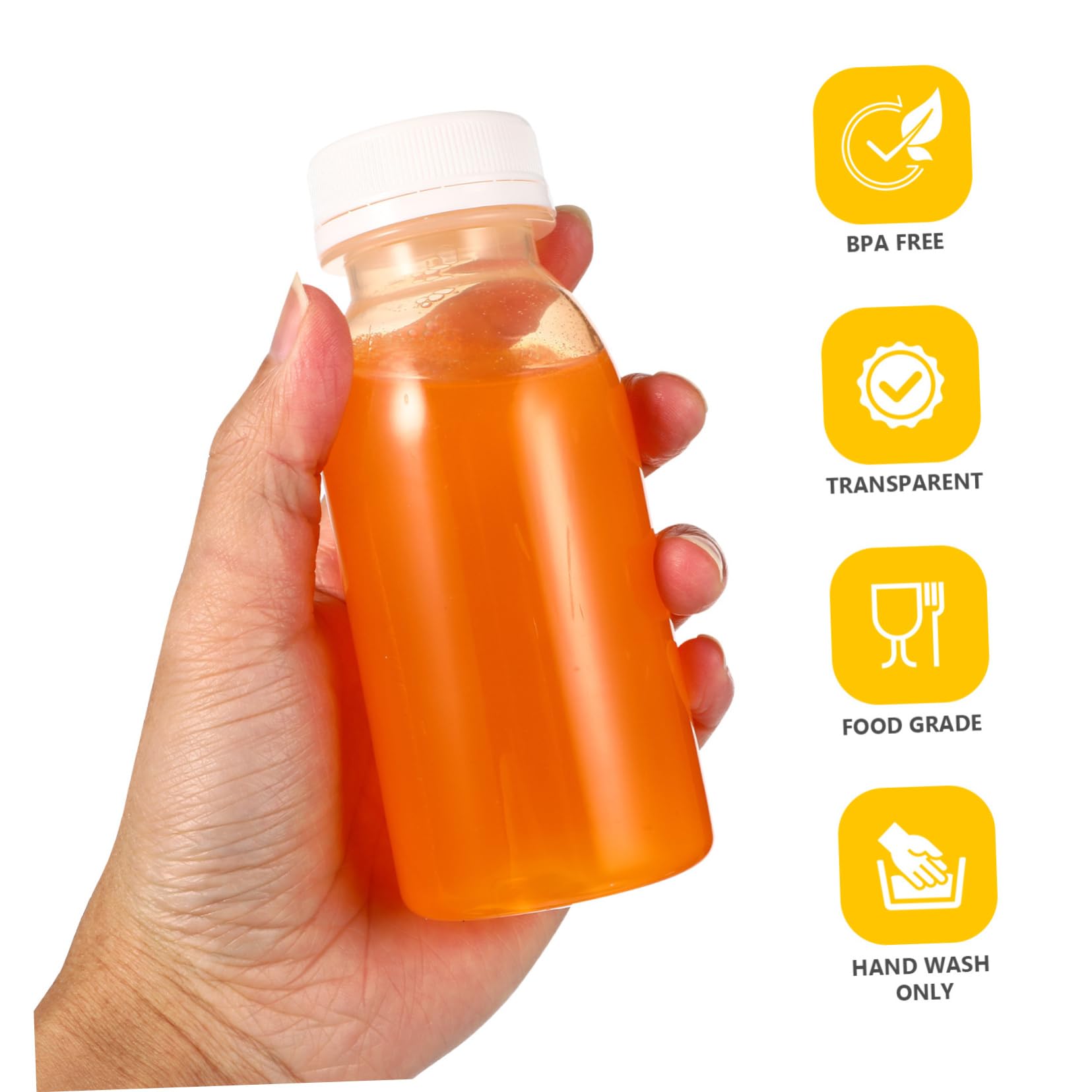 CHILDWEET 200ml Pet Food Grade Milk Bottle Lid 10 Pack Children's Juice Bottle for Beverage Storage Sturdy and Practical