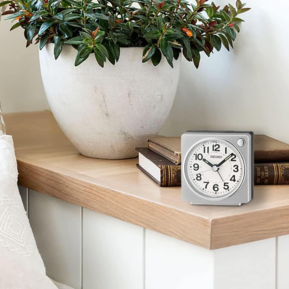Miniatura 4 de Seiko Fuji - Reloj despertador para dormitorio, color plateado