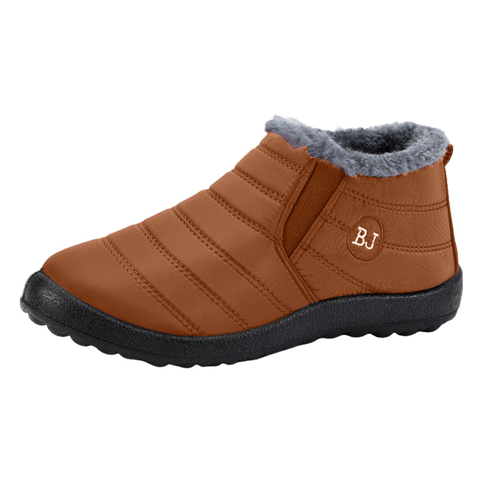 Snow Boots for Women Waterproof with Comfortable Warm Faux Fur Lined Ankle Booties Outdoor Slip On Winter Short