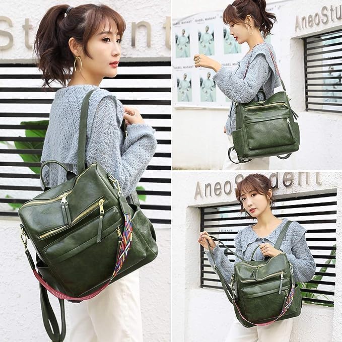 Image of Women's Fashion Backpack with Shoulder Strap Stylish Leather Backpack for Women | Shoulder Bag for Women & Girls | Anti Theft | Multipurpose Travel Bag for Women | Adjustable Shoulder Straps