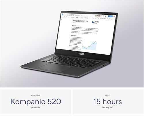 Miniatura 12 de ASUS Chromebook CM14 Laptop (14" FHD LED Anti-glare, MediaTek Kompanio 520, 4GB RAM, 64GB eMMC), Ruggedized, Home & Student, Light Weight, 15-Hr