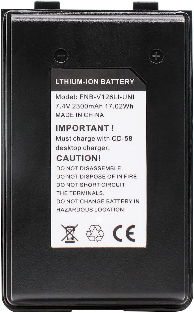 FNB-V126LI-UNI 2300mAh Battery for Motorola/Vertex Standard VX-160 VX-180 VX-414 VX-417 VX-424 VX-427 VX-410 VX-420 Two Way Radio Rechargeable Battery FNB-V67L FNB-V94LI