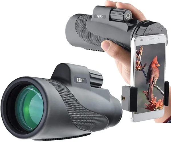 Gosky Titan 12X50 Monocular Telescope with Smartphone Holder - Waterproof Fog-Proof Shockproof Scope BAK-4 Prism FMC for Bird Watching Hunting Camping Traveling Wildlife Scenery