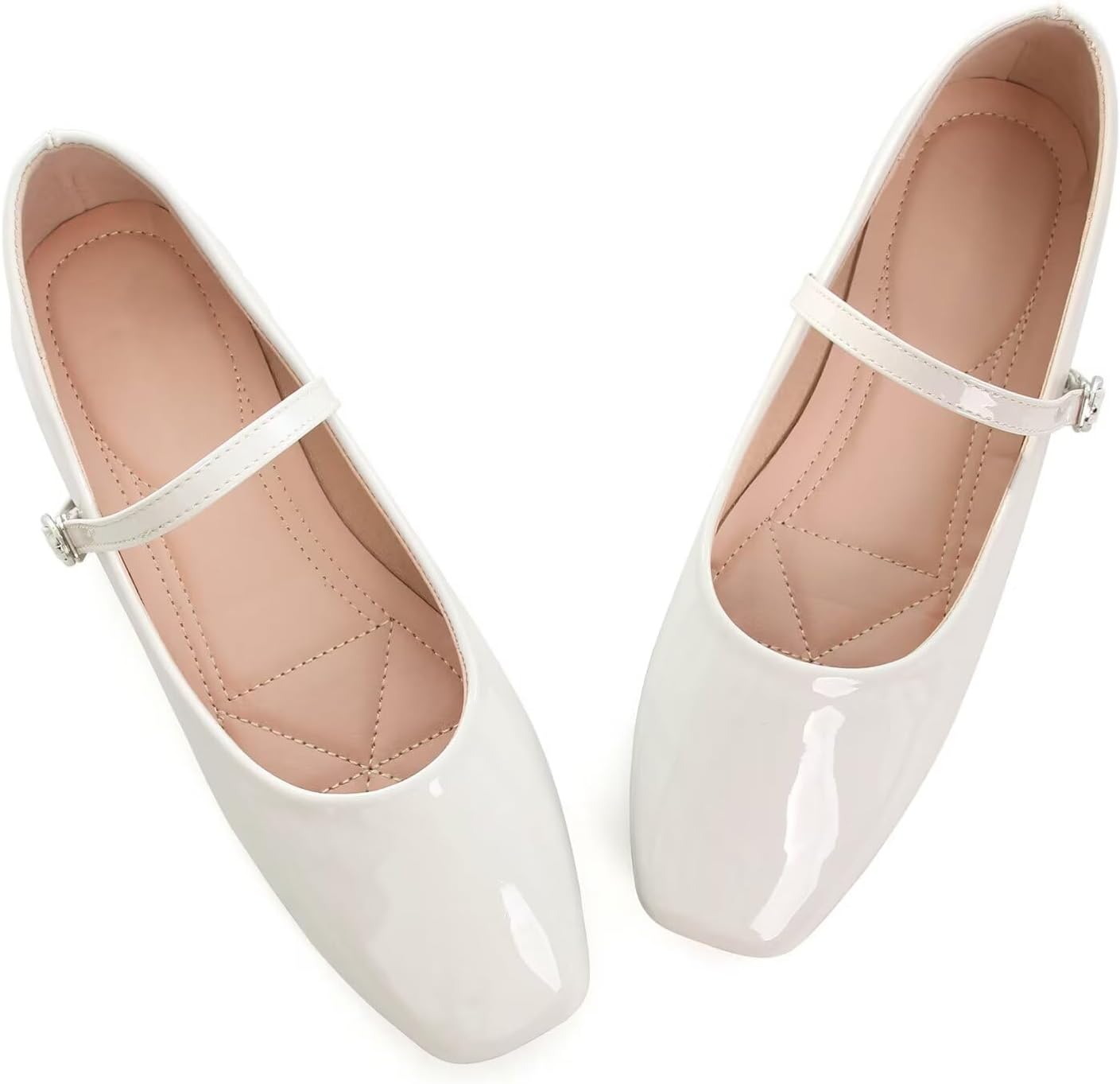 LUXINYU Women's Slip on Flats,Classy Round Toe Solid Classic Mary Jane Ballet Dance Shoes Soft Comfortable PU Flat Shoes