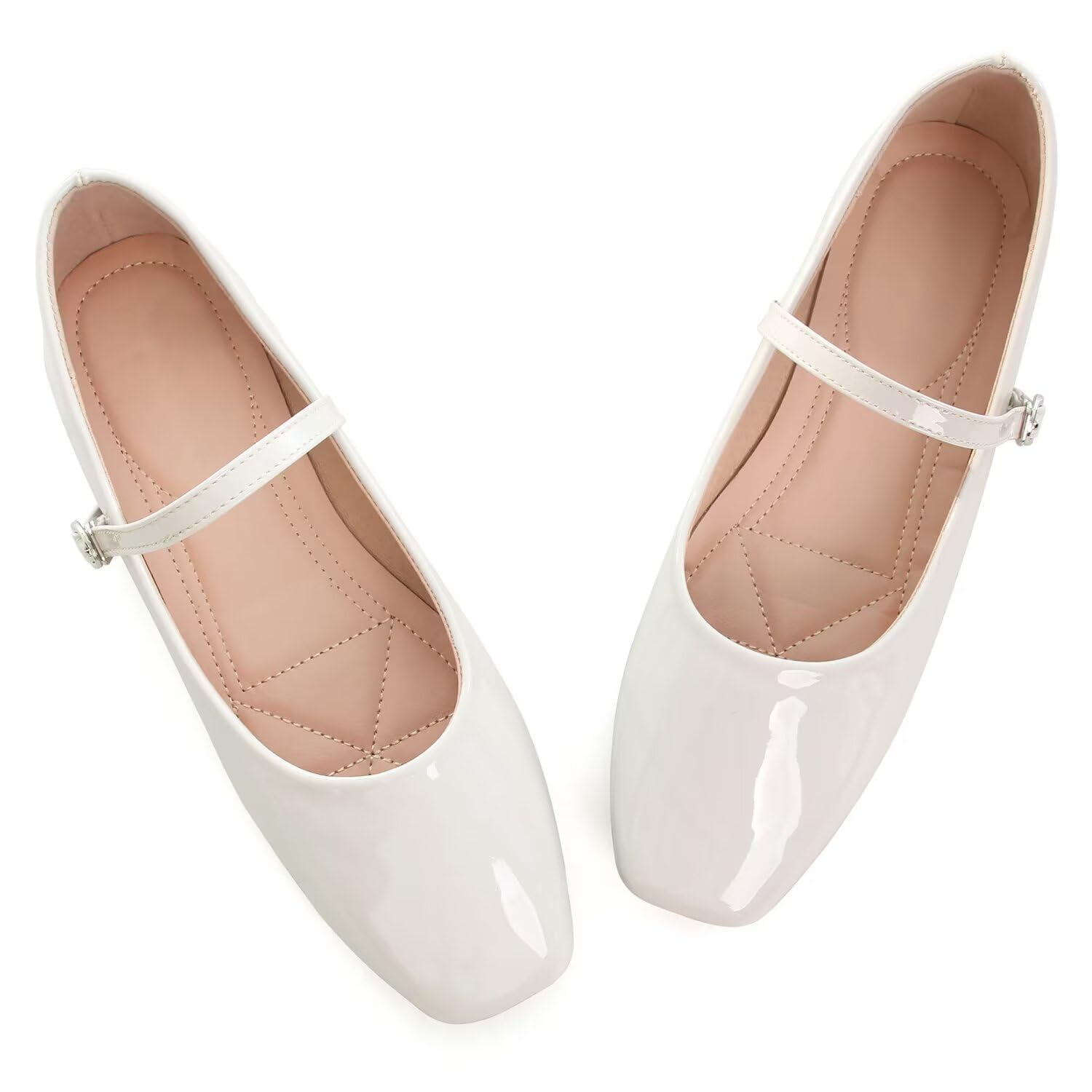 LUXINYU Women's Slip on Flats,Classy Round Toe Solid Classic Mary Jane Ballet Dance Shoes Soft Comfortable PU Flat Shoes