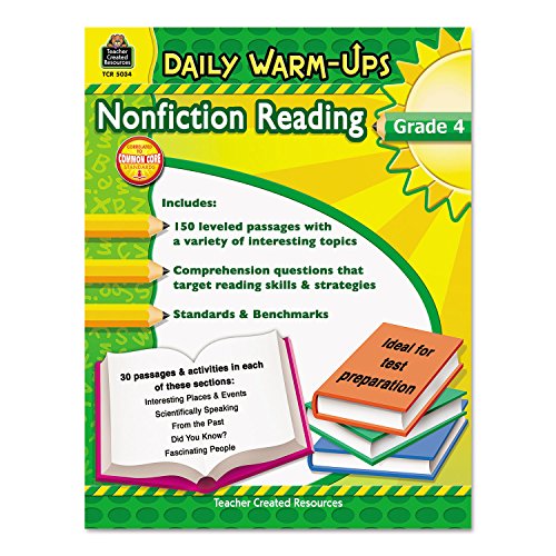 Teacher Created Resources Daily Warm-Ups: Nonfiction Reading Book, Grade 4