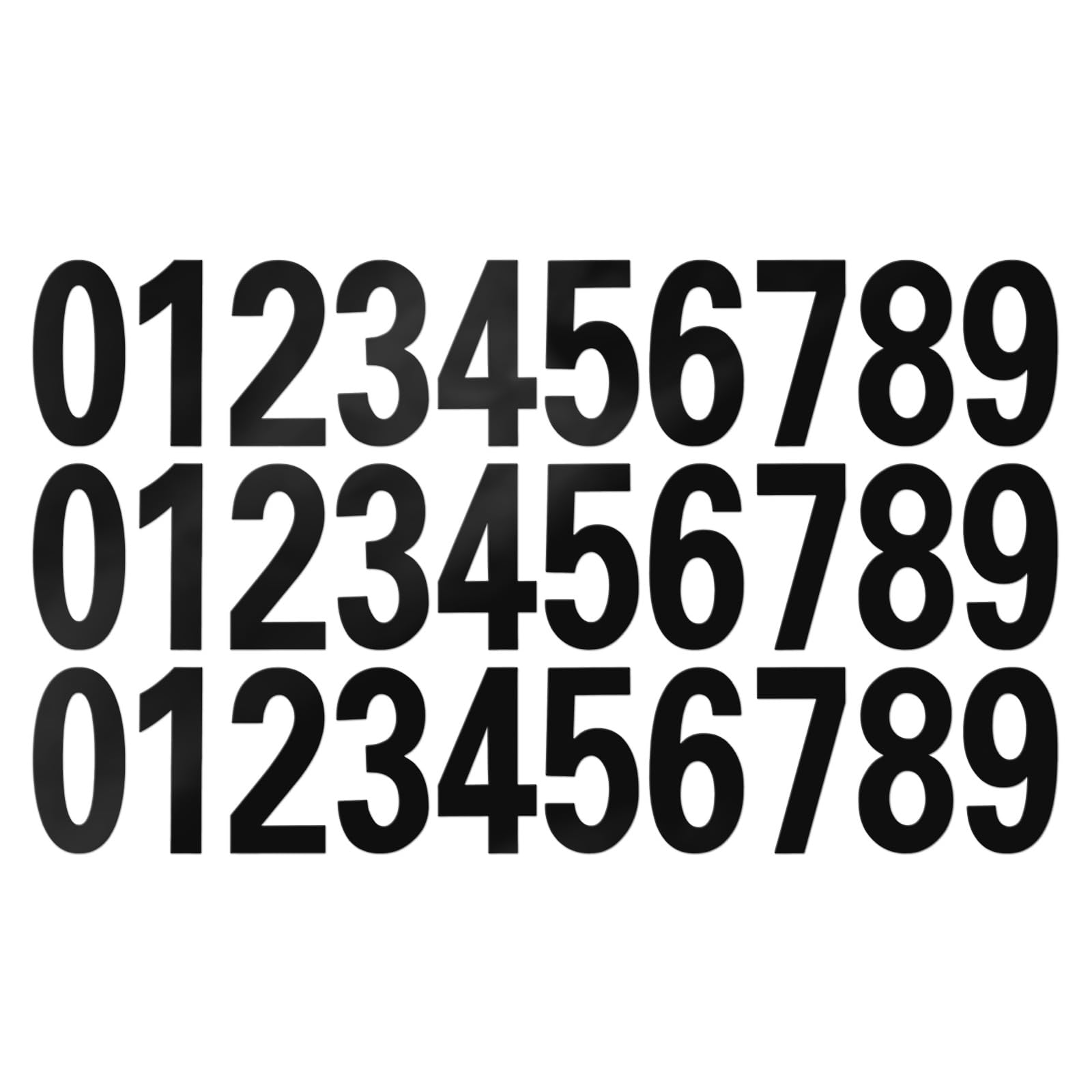 YIKIADA 3 Set Mailbox Number Vinyl Sticker 4 Inch Self-Adhesive Reflective Decal Waterproof Door Signs Wheelie Bins Address Numbers 0-9 for Home Gate Outdoor Black