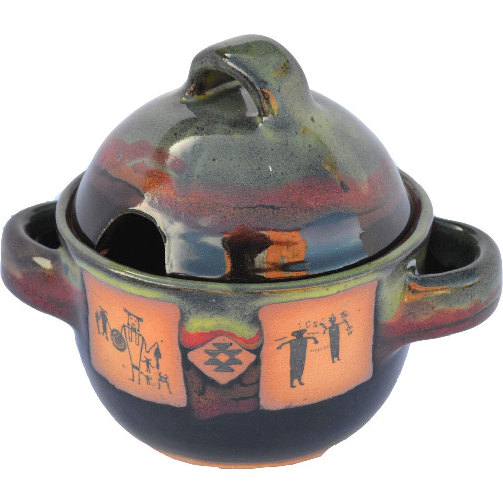 ALWAYS AZUL POTTERY 14 Oz. La Fonda Sugar Jar with Hole in Moonscape Glaze - Handmade Ceramic Sugar Bowl - Handcrafted Glazed Canisters - Storage Container for Sugar, Spice and Condiments