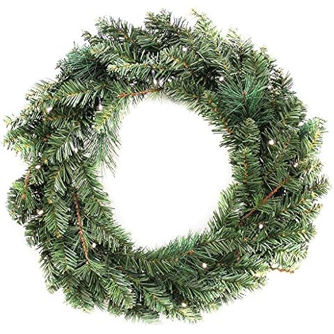 WeRChristmas 24-Inch Pre-Lit Christmas Wreath Cover
