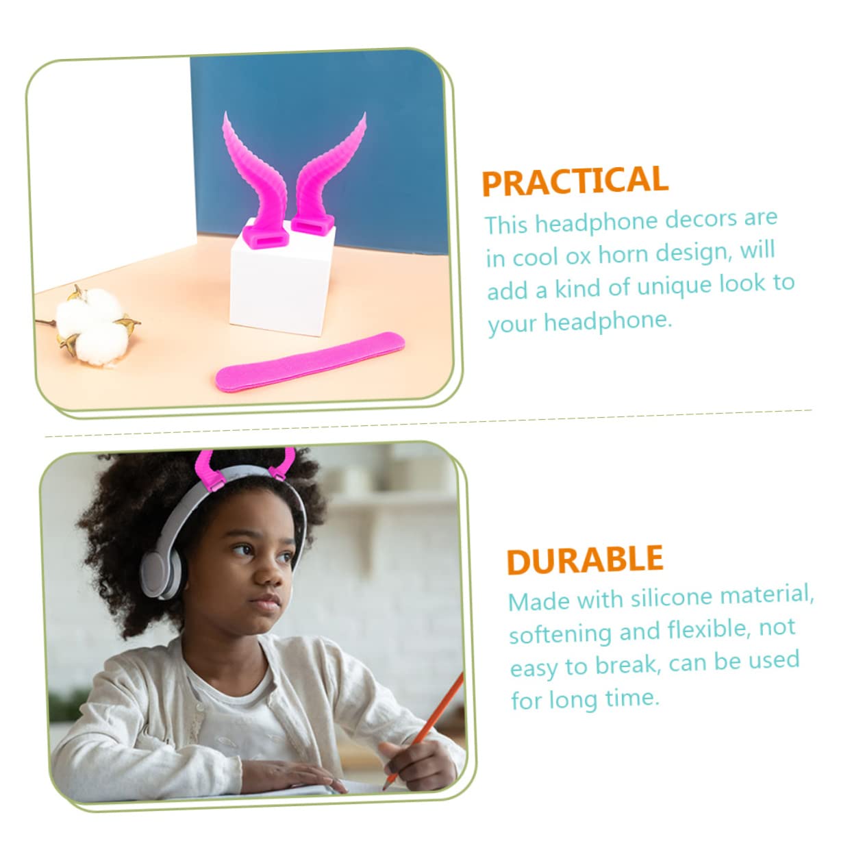 Gatuida 3 Pairs Earphone Horn Decoration Devil Headband Decor Demon Headphone Attachment Headphone Horn Attachment Halloween Decor Demons Horns for Headphones Cute Accessories