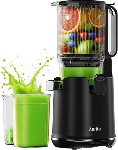 Aeitto Cold Press Juicer, 5.3" Extra Large Feed Chute, Masticating