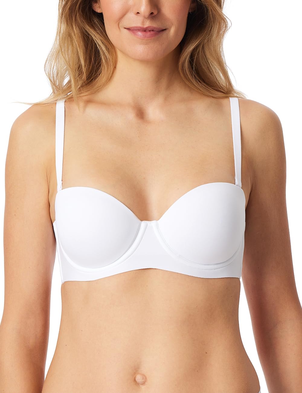 Schiesser Damen Bandeau Abnehmbaren Trägern und Gleitenden Cups Single Jersey-Unique Micro BH