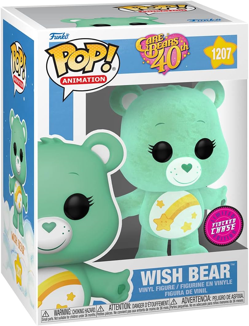 Funko Pop! Animation: Care Bears 40th Anniversary - Wish Bear with Flocked Chase (Styles May Vary)