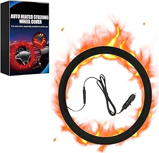 Heated Steering Wheel Cover Universal 12V Steering Wheel Warmer 14.5-15.5 Inch Heated Auto Steering Wheel Protector Cover for Cars Trucks Vans