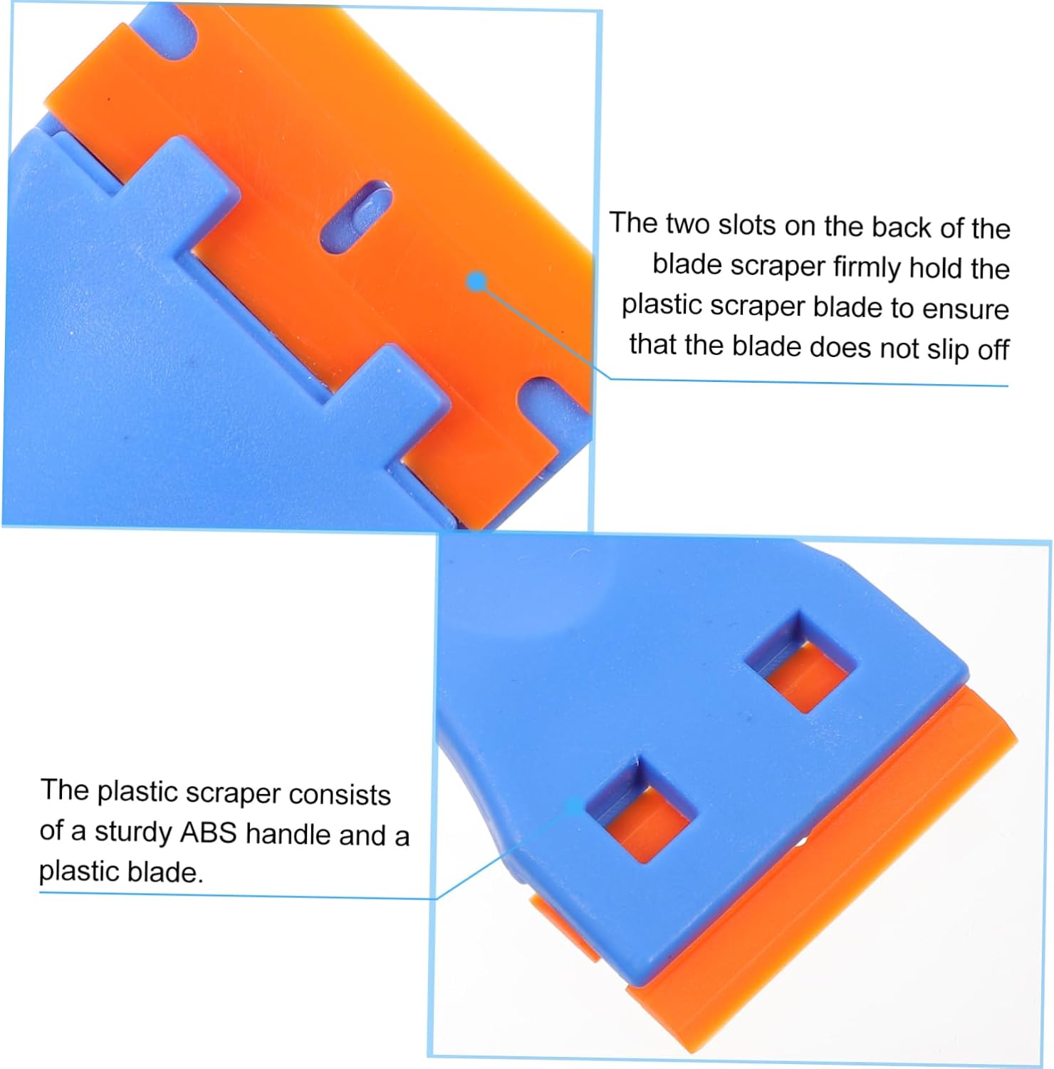 3Pcs Adhesive Plastic Razor Scraper Set for Removing Labels Stickers and Decals Sturdy Plastic Blades for Car and Home Use