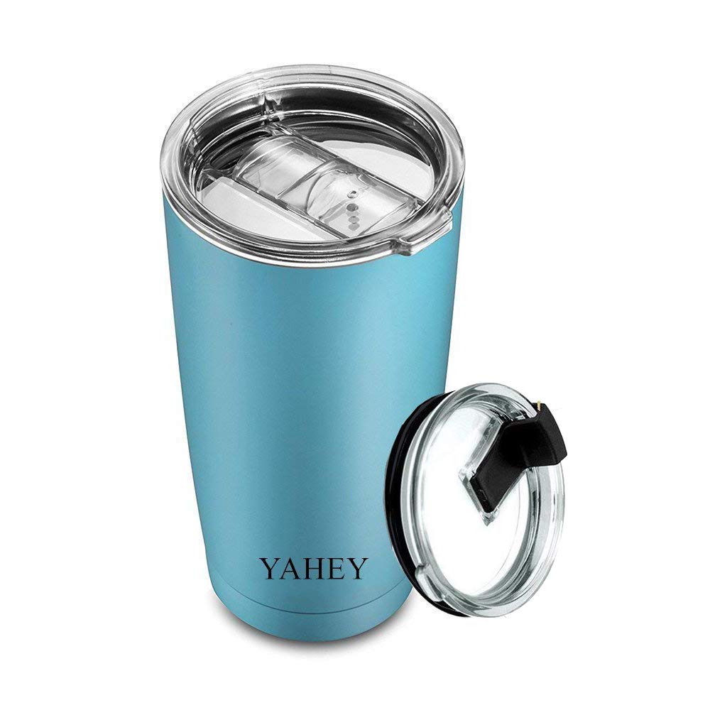 Tumbler 20 Oz 18/8 Stainless Steel Travel Mug Keep Hot or Cold for Hours BPA Free Double Wall Vacuum Insulated Coffee Thermos, single blue