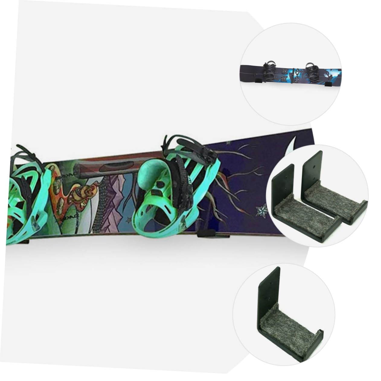 Toddmomy 2Pcs Wall Mounted Snowboard Rack Durable Snowboard Holder for Space Saving Storage Display Garages Homes and Ski Resorts Stylish Design for Easy Organization