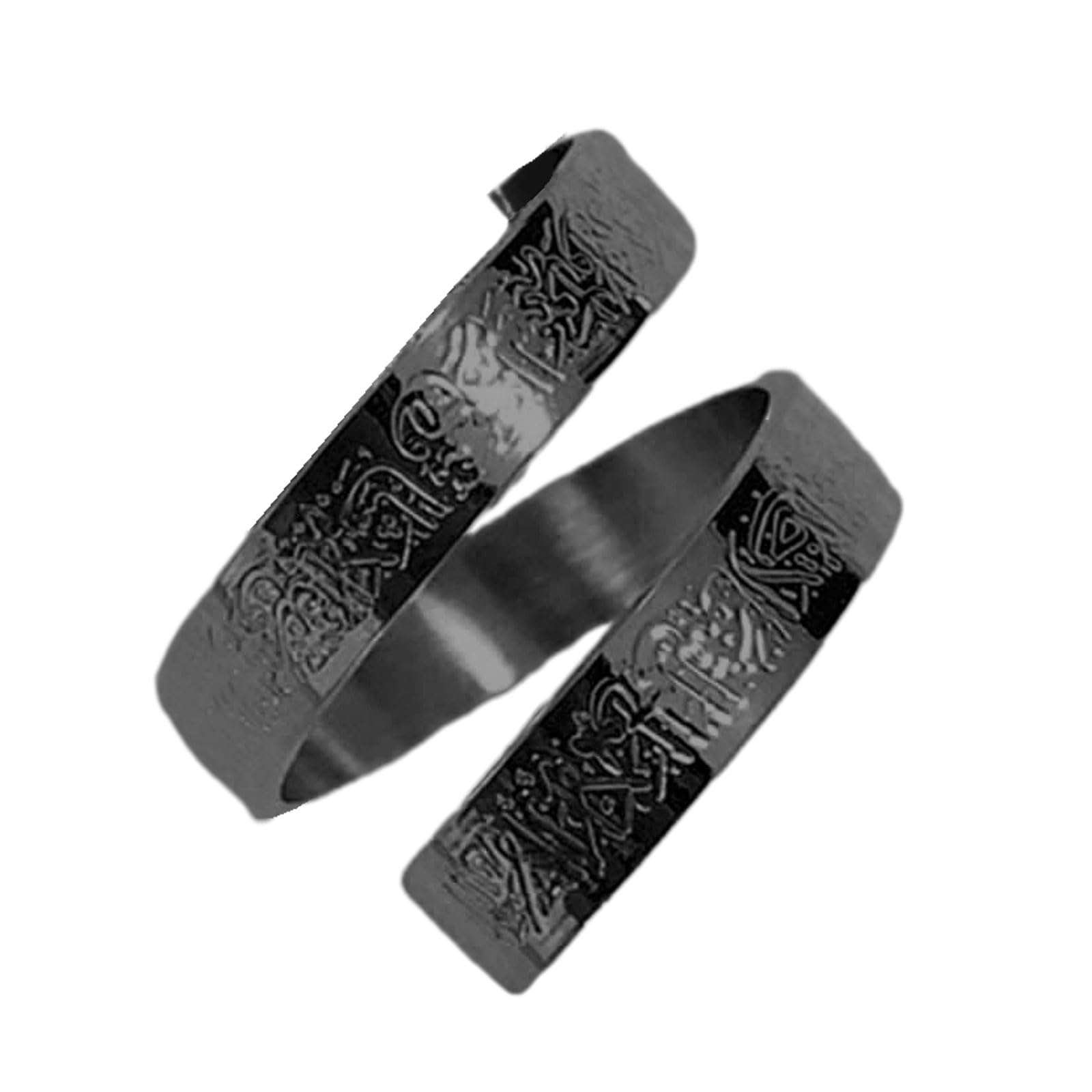 Generic Unique Style Ayatul Kursi Carved Stainless Steel Rings Jewelry Modern Ayaturkuler Carved Rings Ornament Vintage Rings, 7cmx8cmx1cm, gold