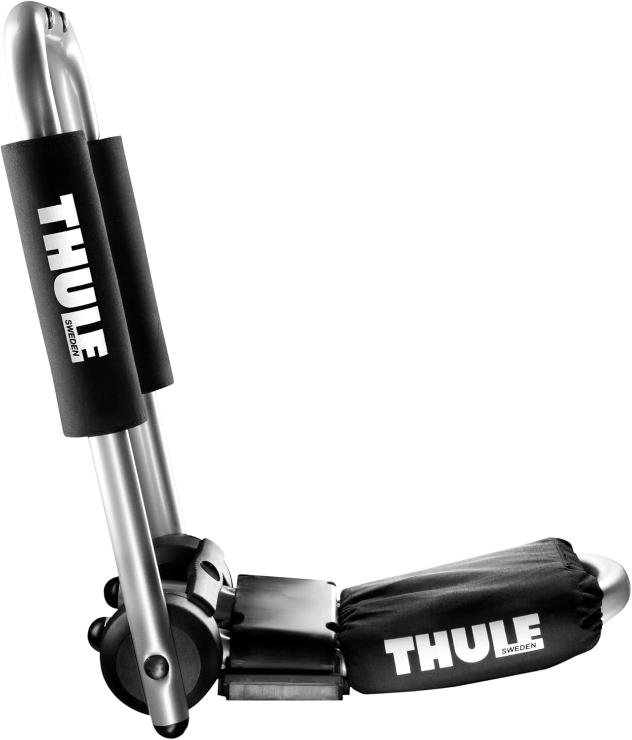 Thule HullaPort Pro - Rooftop Kayak Carrier - Foldable J-Cradle - 75lb Load Capacity - Includes 2 Bow & Stern tie Downs & 2 Straps - Fits Most roof Racks