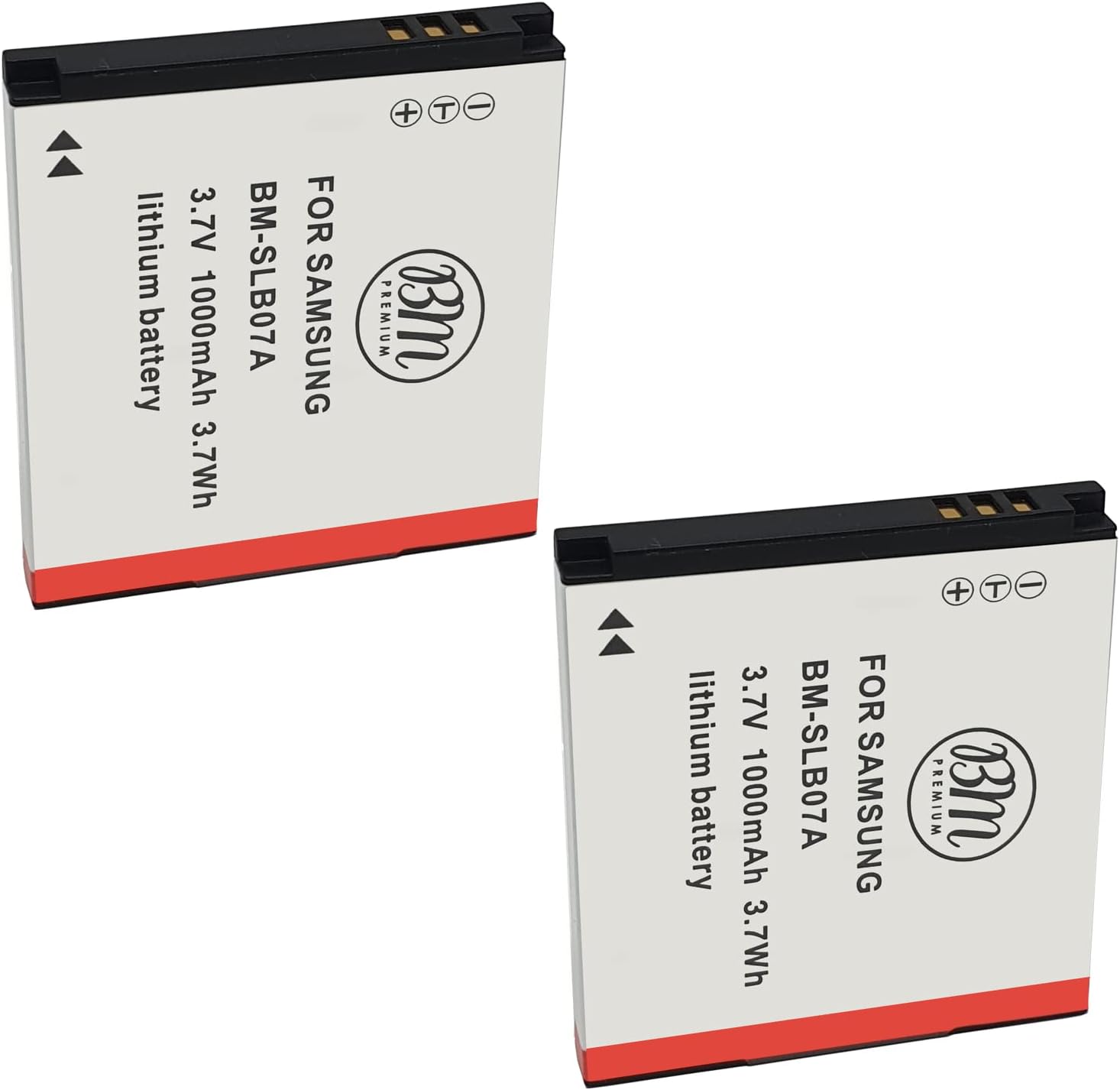 BM Premium 2 Pack of SLB-07A Batteries for Samsung PL150 ST45 ST50 ST550 TL220 Digital Cameras
