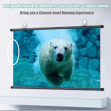 60inch Projector Screen Pull Down Widescreen, 72inch Manual Pull Down Projection Screens, 4:3 16:9 Portable Retractable Projector Screen Indoor Outdoor, Home Theater Office Education(16:9,60inch)