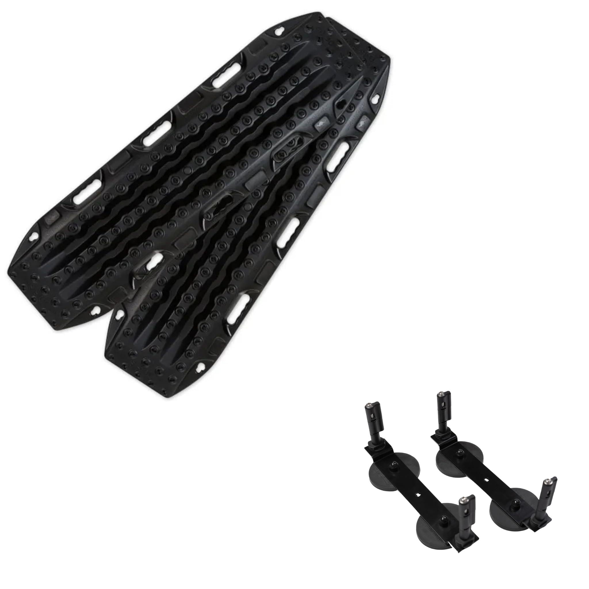 MAXTRAX MKII Sandbleche schwarz mit magnetischer Halterung von Campnetic | Sandboards mit Magnethalterung zur Befestigung ohne Bohren, Recovery Boards , für Offroad Camper, Vans & 4x4 Camping