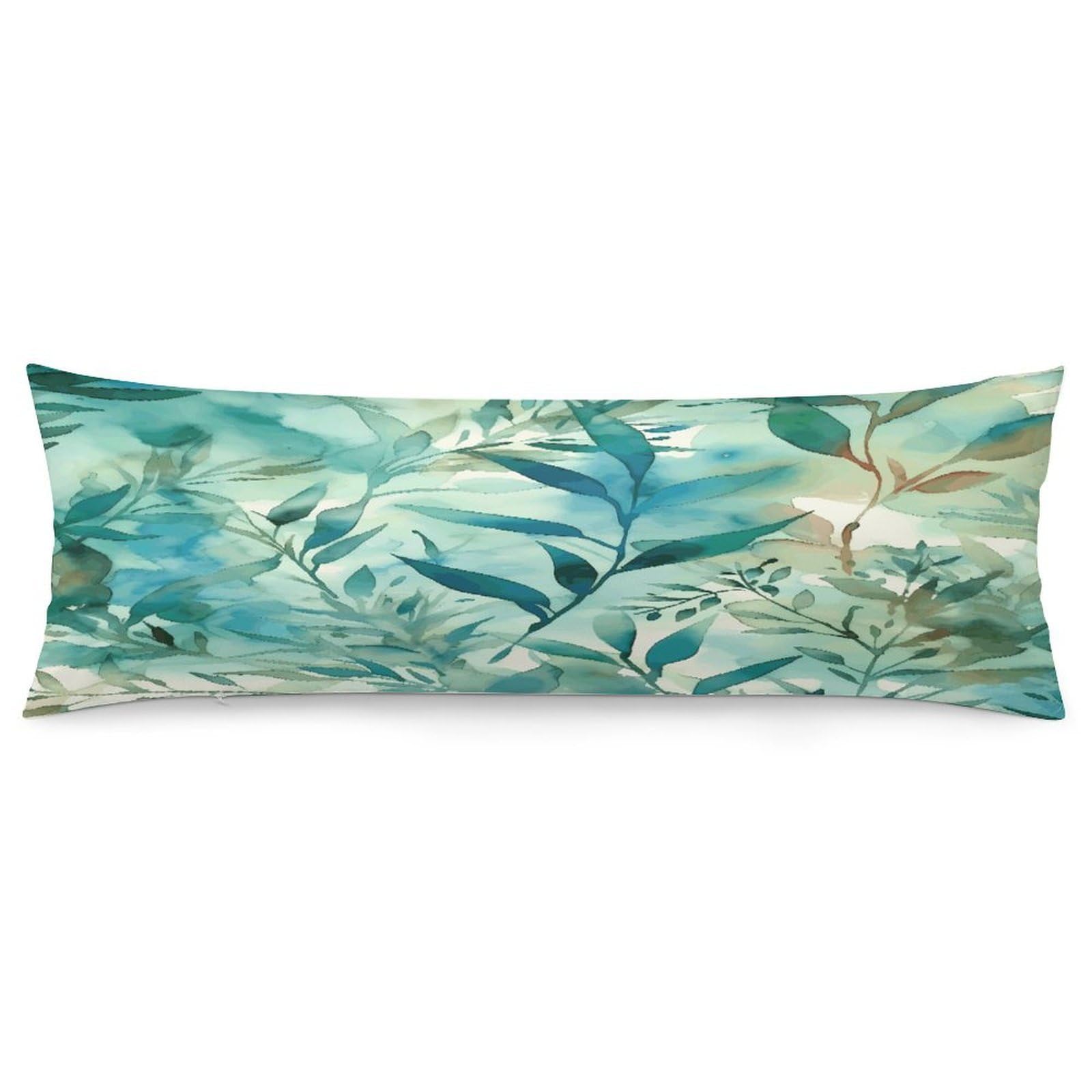 Hand Drawn Leaves Body Pillow Cover Soft Full Long Pillow Cover Decorative Large Pillow Case Cozy Body Pillow Pillowcase Pillow Shams for Bed Sofa Couch Room Decor 18.9 X 53 Inch