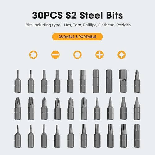 Miniatura 3 de Destornillador eléctrico inalámbrico, destornillador eléctrico de 3.7 V, destornillador eléctrico recargable con 32 bits, pantalla digital, ajuste