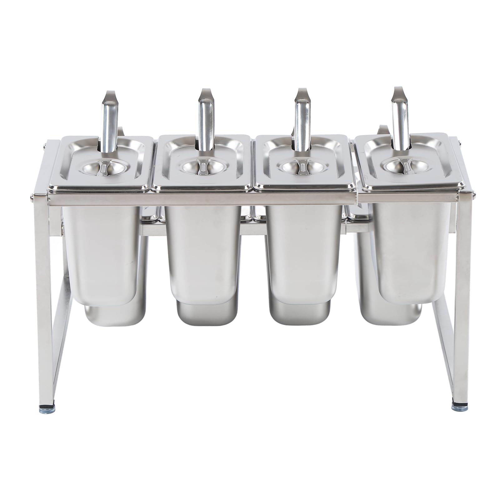 Rejilla telescópica para dispensador de condimentos, soporte para mermelada de acero inoxidable de doble capa con 8 ollas y lavabo de 1,6 L para restaurante buffet, tienda de té (1. Lavabo SHL 8ps)