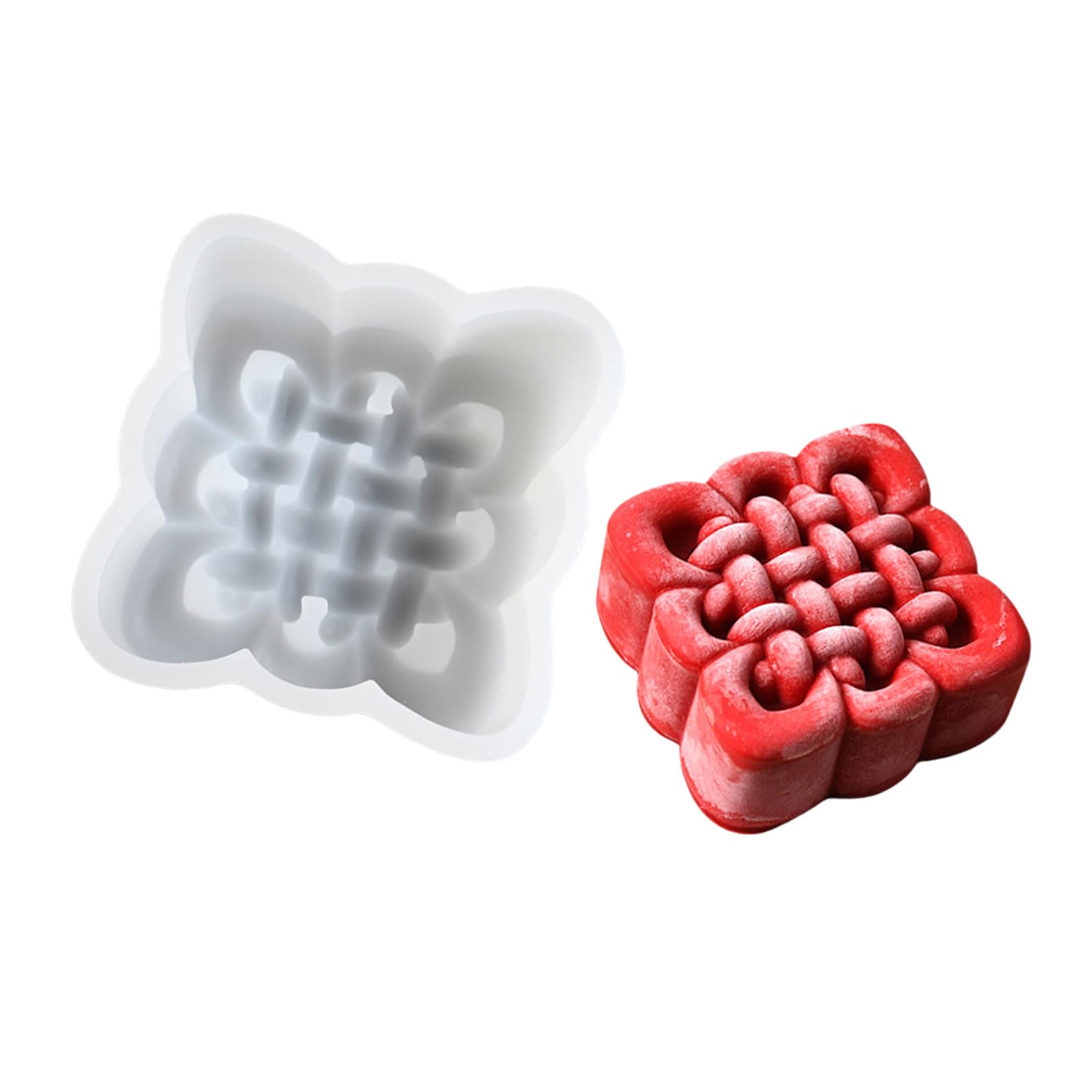 Xinsheinelry Chinese Knot Shape Silicone Molds Baking Tool Mousses Cake Decorating Molds for Making Chocolate, Candy, Soap Chocolate Mold Nonstick Baking Tool Easily to Clean