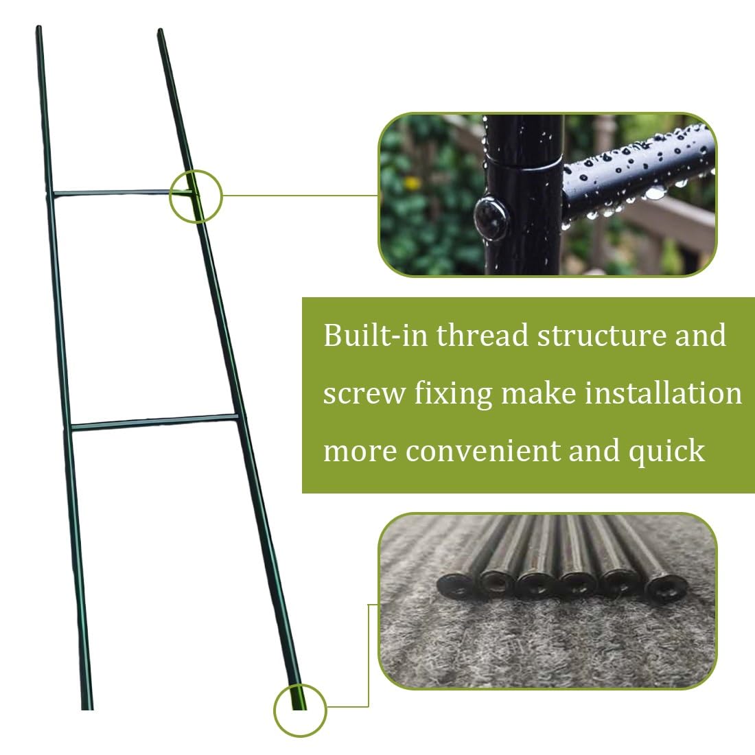 Arco da giardino in acciaio per rose rampicanti, grande arco nero per viti e cetrioli, pergola decorativa per interni ed esterni, altezza: 220-250 cm, verde, L 200 cm x H 250 cm