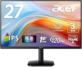 Amazon.co.jp: Acer モニター 27インチ フルHD 非光沢 IPS 120Hz 1ms Amazon.co.jp: Acer モニター 27インチ フルHD 非光沢 IPS 120Hz 1ms