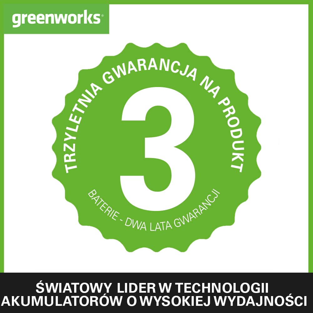 Greenworks G24LT30K2 Akumulatorowa Podkaszarka do Małych i Średnich Ogrodów, Szerokość Cięcia 30 cm, Automatyczny Wysuw Żyłki Nylonowej 1,65 mm, Bateria 24V 2Ah i Ładowarka