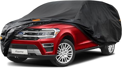 Vista 25 de Kayme - Cubierta impermeable resistente de 6 capas para camioneta, apta para todo clima, protección para exteriores contra lluvia y rayos UV, ajuste