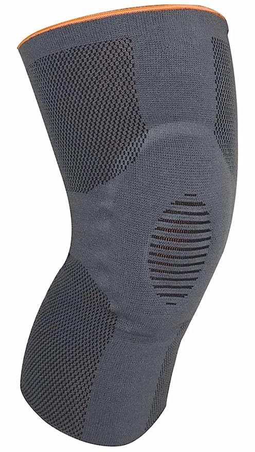 Image of Dyna Genugrip Knee Brace-3D Knitted Knee Cap with Gel Pressure Pad-Grey (Small)