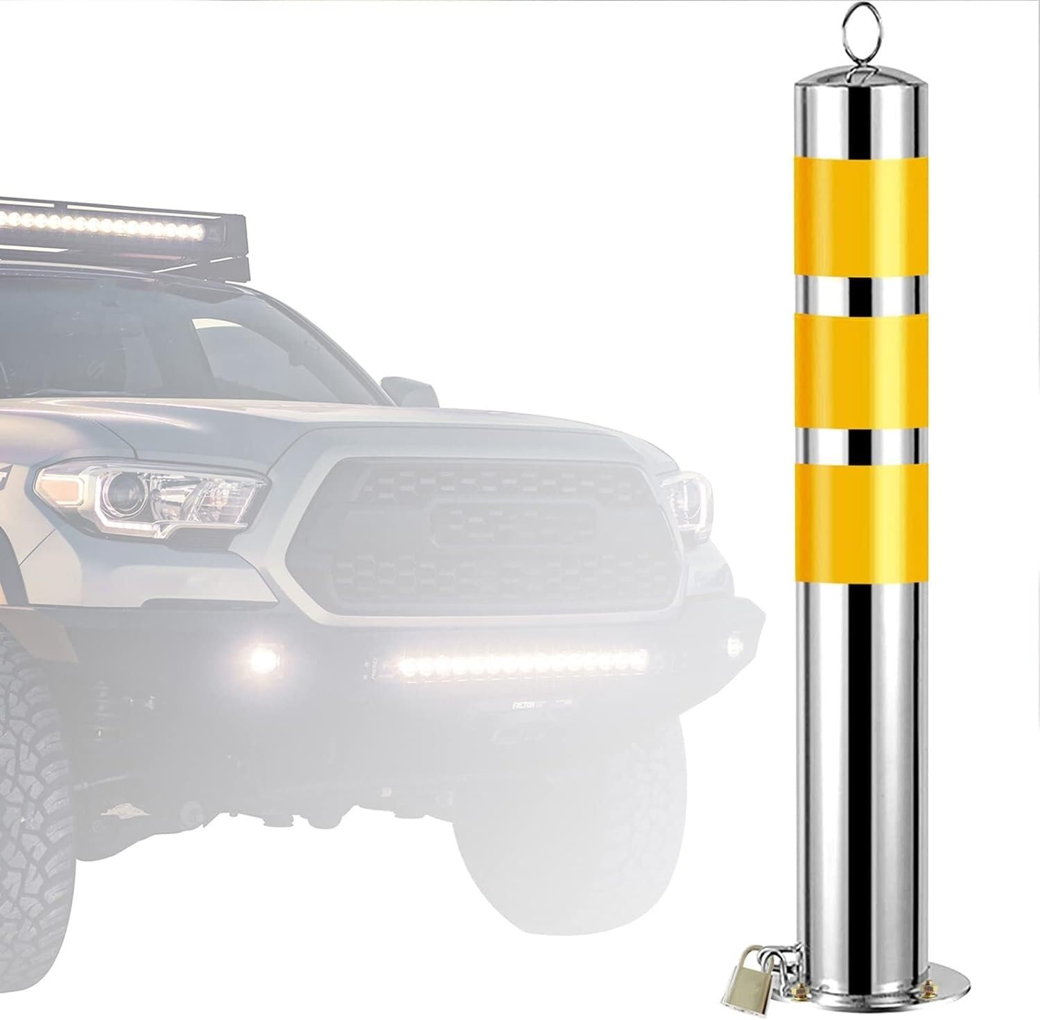 HCZKIUJY 1pcs Traffic Column Safety Cone Guardrail Stainless Steel Traffic Cone Detachable Base Street Pile Column (60cm)