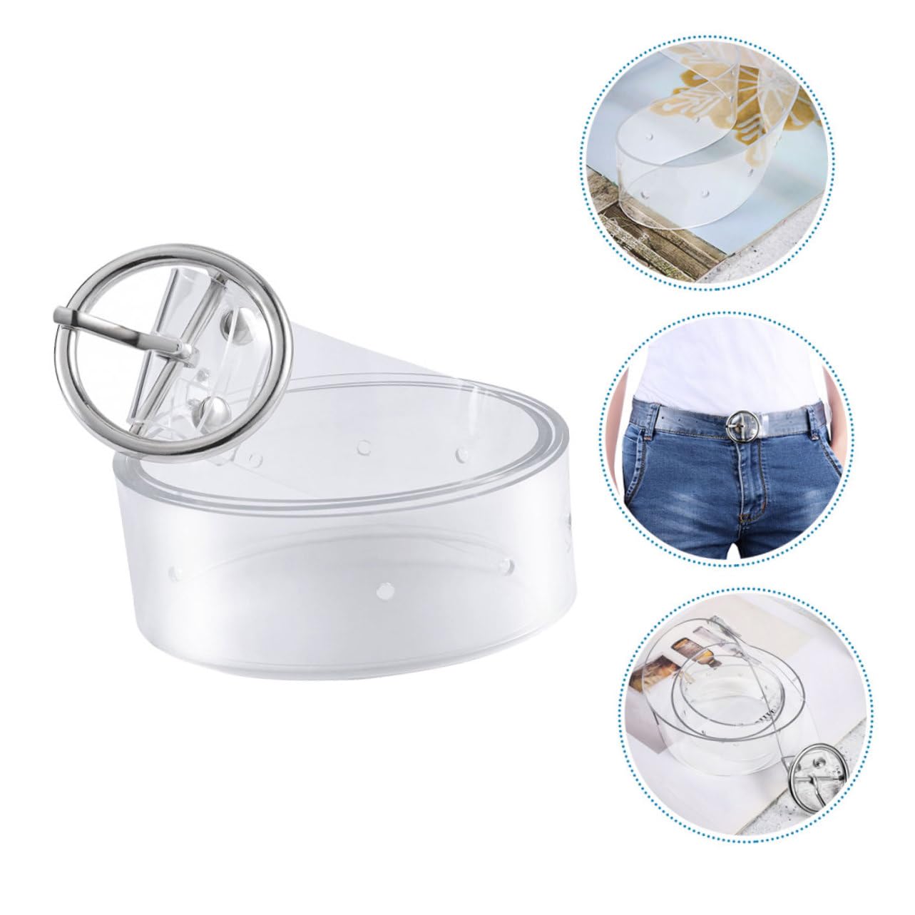 Veemoon Ceinture Transparente Ajustable Pvc Pour Accessoire De Mode Pour Robes Et Vêtements