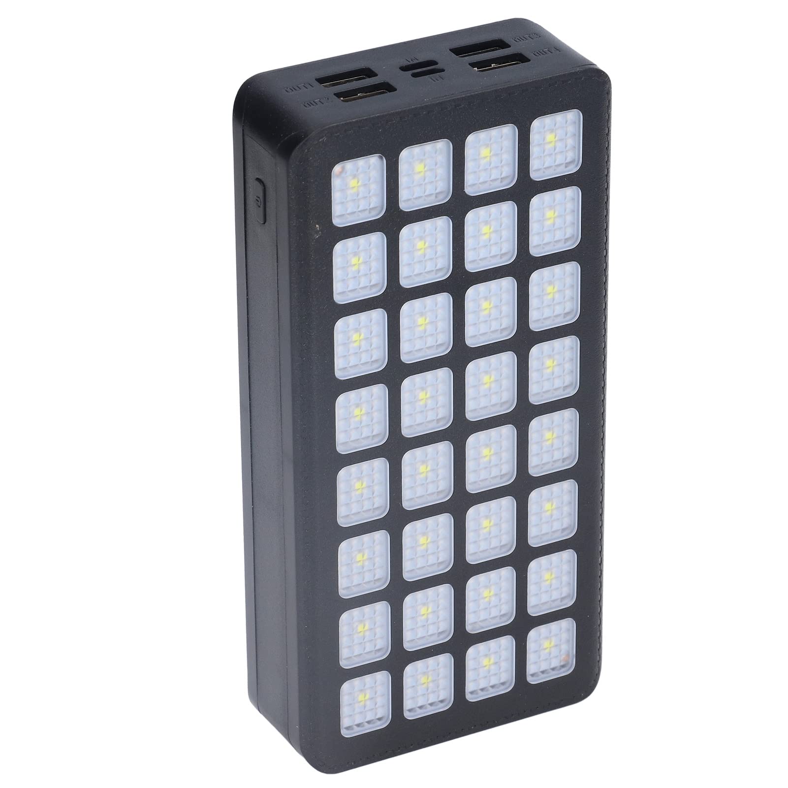 Przenośny bank mocy 32LED Solar Power Bank z 4 USB 3 trybami oświetlenia, power bank telefonu komórkowego do sytuacji awaryjnych, czarny
